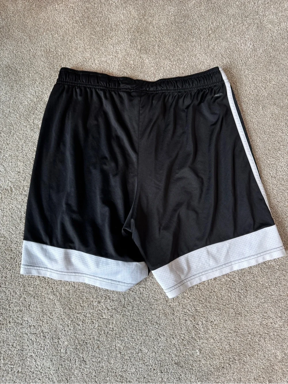 adidas Black Shorts with White Three-Stripes